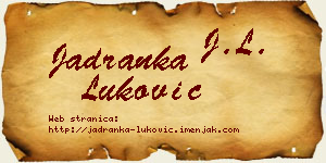 Jadranka Luković vizit kartica
